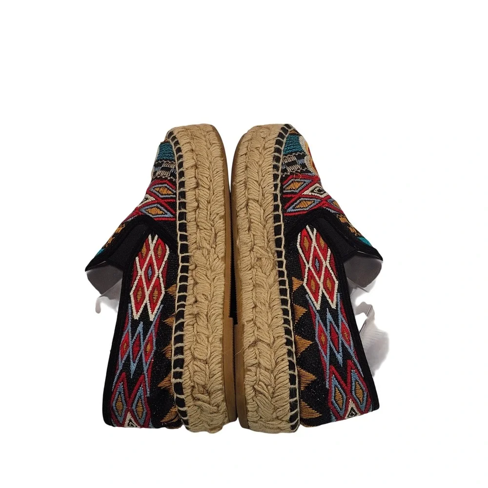 Johnny Was Aldorna Espadrille Slip On Shoes‎ 37/6.5 Boho Tribal Embroidery Spain